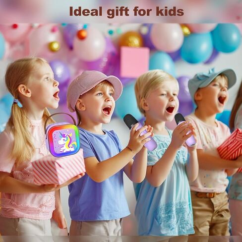 Karaoke Machine for Kids Adults, Mini Karaoke Machine with 2 Wireless Microphones, Singing Toys for Ages 3, 4, 5, 6, 7, 8 +, Best Gift for Birthday, Party, Christmas | Karaoke Machine for Girls in Kuwait