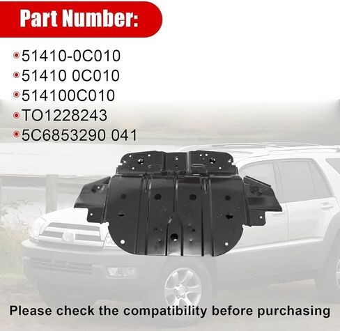 FZJDSD Black Front Engine Skid Plate Under Guard 514100C010 Compatible with Toyota Tundra Sequoia 5.7L V8 2007-2022 in Saudi Arabia