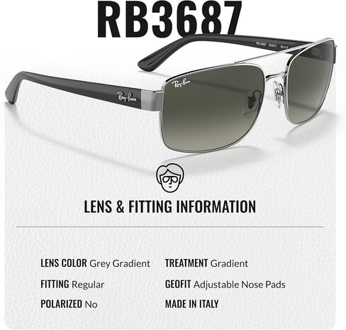 Ray-Ban RB3687 Square-Round Shaped Sunglasses for Men & Women with Official RAYBAN Eyewear Kit in Saudi Arabia