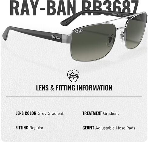 Ray-Ban RB3687 Square-Round Shaped Sunglasses for Men & Women with Official RAYBAN Eyewear Kit in Saudi Arabia