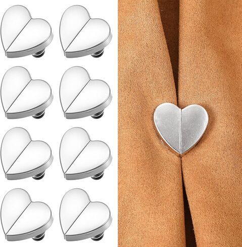 8 Pairs Heart-Shaped Magnetic Curtain Closure Shaped Drapery Magnetic Curtain Holder Clip Decorative Detachable Buckle Double Sided Magnets for Closed Prevent Light Leaking Bedroom in Saudi Arabia