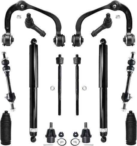 Detroit Axle - Front End 16pc Suspension Kit for 2005-2008 Ford F-150 Lincoln Mark LT, Upper Control Arms Lower Ball Joints Struts Tie Rods Sway Bars Rear Shock Absorbers Boots 2006 2007 Replacement in Saudi Arabia