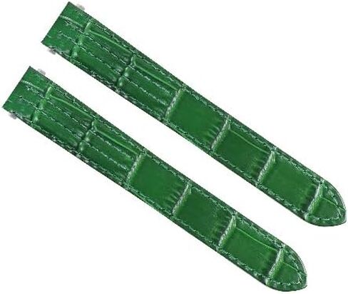 Ewatchparts 15MM LEATHER WATCH STRAP BAND LADY COMPATIBLE WITH CARTIER ROADSTER 2675 2723 QUICK RE GREEN in Saudi Arabia
