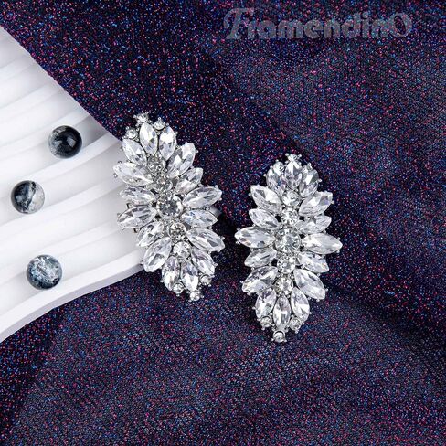 Framendino, 2 Pack Silver Rhinestone Shoe Clips Removable Crystal Buckle Wedding Shoes Clip for Party Decoration in Saudi Arabia