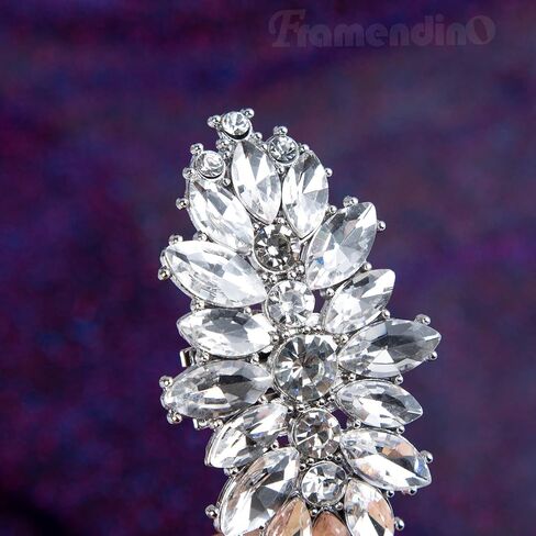 Framendino, 2 Pack Silver Rhinestone Shoe Clips Removable Crystal Buckle Wedding Shoes Clip for Party Decoration in Saudi Arabia