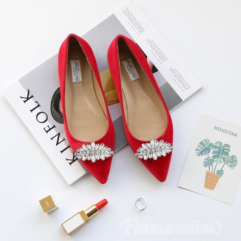 Framendino, 2 Pack Silver Rhinestone Shoe Clips Removable Crystal Buckle Wedding Shoes Clip for Party Decoration in Saudi Arabia