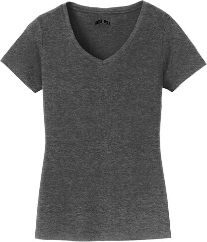 تي شيرتات Joe's USA للسيدات من القطن الناعم خفيف الوزن برقبة على شكل حرف V مقاس 4.5oz بمقاسات XS-4XL in Saudi Arabia