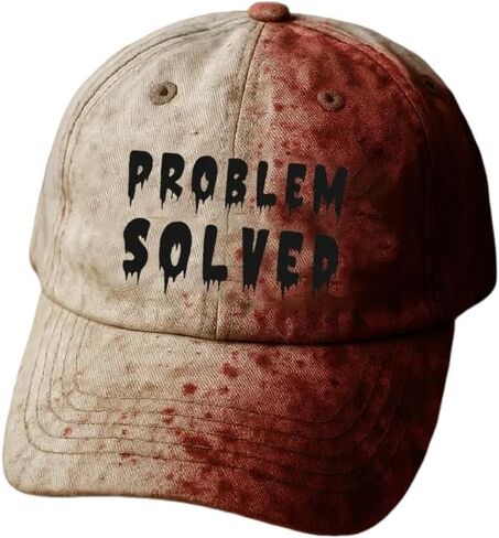 Unisex Casual Dark Blood Stain Hat Problem Solved Bloody Cap in Saudi Arabia