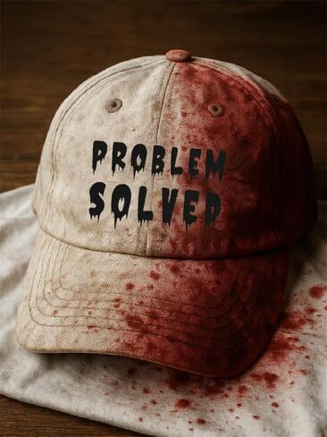Unisex Casual Dark Blood Stain Hat Problem Solved Bloody Cap in Saudi Arabia