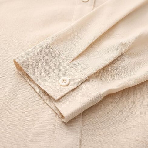 Women's Long Sleeve Linen V-Neck Button Down Blouse - Spring Tops for Seniors, Breathable Linen Shirts & Casual Clothes in Saudi Arabia