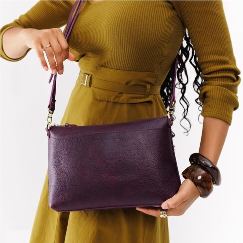 Portland Leather Goods Poppy Purse – Leather Handbag w/Removable Crossbody Strap – Handmade from the Finest Full-Grain Hides in Kuwait