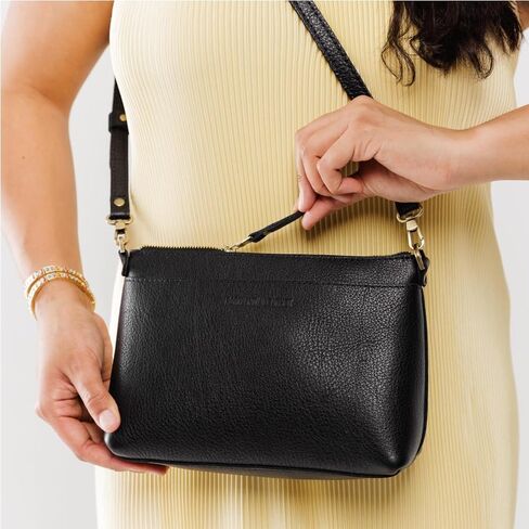 Portland Leather Goods Poppy Purse – Leather Handbag w/Removable Crossbody Strap – Handmade from the Finest Full-Grain Hides in Kuwait