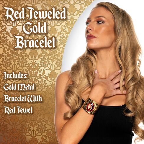 UNDERWRAPS Sexy Gold Metal Bracelet - Cuff Bracelet with Red Jewel, Gold Bracelet for Women, Jewelry Gift, Wrist Adjustable Bracelet (One Size Fits Most) in Saudi Arabia