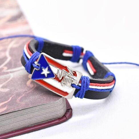 2-Piece Different Style Handmade Adjustable Puerto Rico Decorative Colorful Bracelet Suitable for Men and Women in Saudi Arabia
