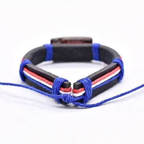 2-Piece Different Style Handmade Adjustable Puerto Rico Decorative Colorful Bracelet Suitable for Men and Women in Saudi Arabia