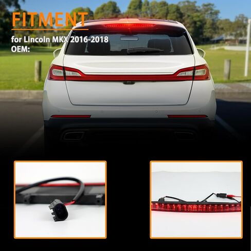 استبدال ضوء الفرامل الثالث LED بالكامل باللون الأحمر لسيارة Lincoln MKX 2016 2017 2018، مجموعة العدسات المدخنة لمصباح إيقاف التثبيت العالي في مركز السقف، FA1Z-13A613-AB in Saudi Arabia