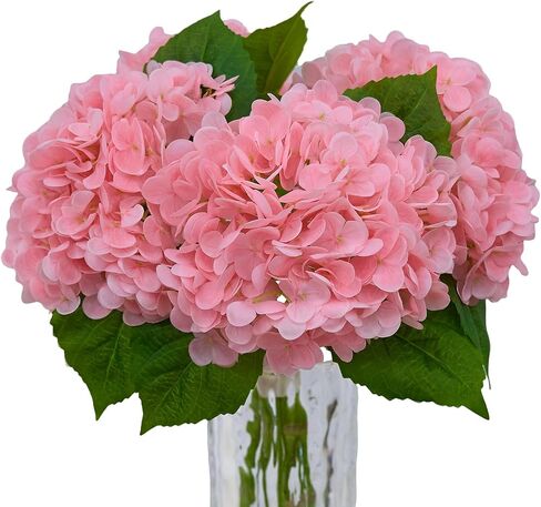 4-Packet White Hydrangea Artificial Flowers Faux Hydrangea Flowers Real Touch Home Bathroom Office Kitchen Dining Room Arrangements End Table Centerpiece Shelf Decorations in Saudi Arabia