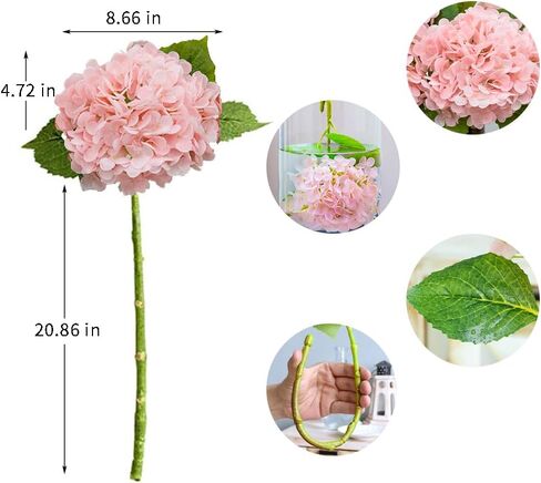 4-Packet White Hydrangea Artificial Flowers Faux Hydrangea Flowers Real Touch Home Bathroom Office Kitchen Dining Room Arrangements End Table Centerpiece Shelf Decorations in Saudi Arabia
