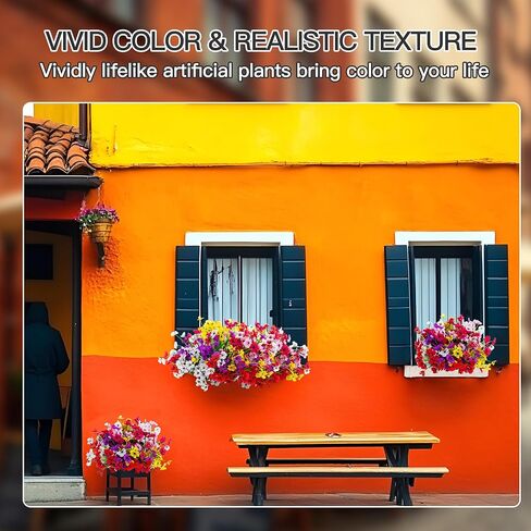 Artificial Fall Flowers for Outdoors, 24Pcs Fake Mums for Outdoor Indoor Garden Home Halloween Decor Faux Flower with Eucalyptus Leaves Fake Mums Plants Greenery Boxwood Porch Patio in Saudi Arabia
