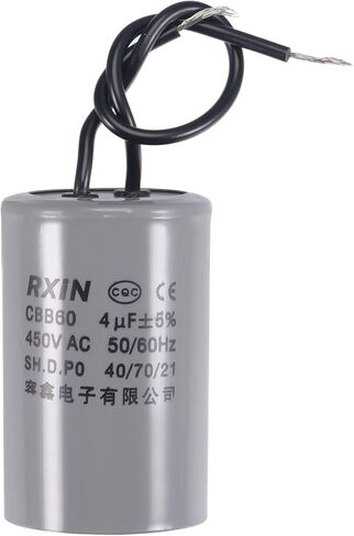 uxcell CBB60 Run Capacitor 10uF 450V AC 2 Wires 50/60Hz Cylinder 74x38mm for Air Compressor Water Pump Motor in Saudi Arabia