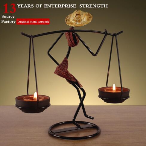 Generic حامل شموع، حامل شموع مصباح شاي من الحديد المطاوع للسيدات الأفريقيات، حامل شموع معدني، أفكار هدايا للنساء، غرفة النوم، غرفة المعيشة، ديكور حديث، قماش أحمر in Saudi Arabia