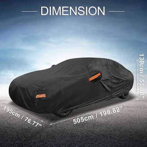 X AUTOHAUX Car Cover Outdoor Waterproof Sun Rain Snow Hail Protection with Left Side Door Zipper 210D-PU for Genesis G80 in Saudi Arabia