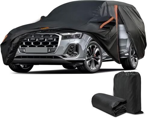غطاء سيارة لأودي Q7 2005-2025، غطاء سيارة كامل لسيارات الدفع الرباعي مقاوم للماء في جميع الأحوال الجوية للسيارات، حماية من الغبار والثلج والأشعة فوق البنفسجية في الهواء الطلق، مناسب بشكل مخصص مع سحاب باب السائق وشرائط عاكسة in Saudi Arabia