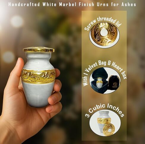Mini urns for Human Ashes Mom & Dad - Memorial Keepsake urn for Ashes Man, Women, Infant - Tiny Cremation Urn - Hand Engraved Mini Memorial Urn - with Black Velvet Heart Case. in Saudi Arabia