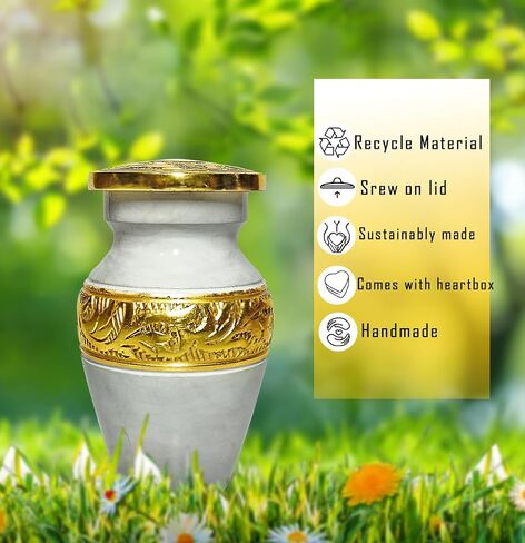 Mini urns for Human Ashes Mom & Dad - Memorial Keepsake urn for Ashes Man, Women, Infant - Tiny Cremation Urn - Hand Engraved Mini Memorial Urn - with Black Velvet Heart Case. in Saudi Arabia