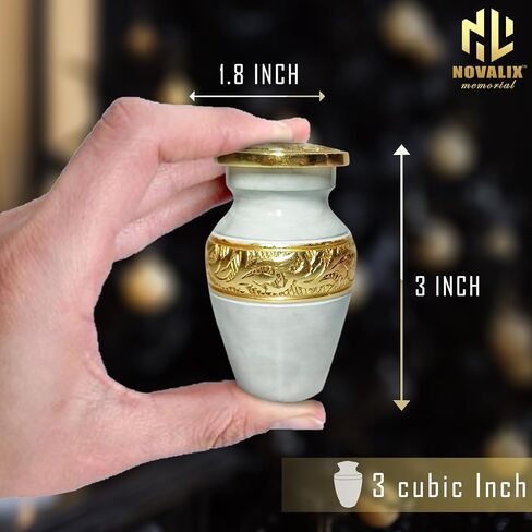 Mini urns for Human Ashes Mom & Dad - Memorial Keepsake urn for Ashes Man, Women, Infant - Tiny Cremation Urn - Hand Engraved Mini Memorial Urn - with Black Velvet Heart Case. in Saudi Arabia