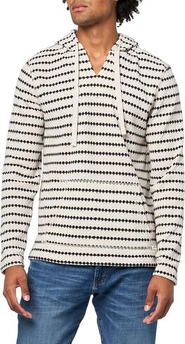 KARL LAGERFELD mens Hooded Front Pocket Striped Sweatshirt in Saudi Arabia