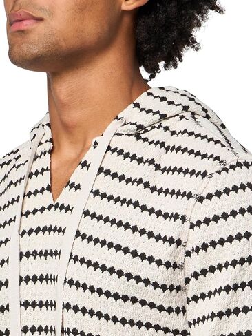 KARL LAGERFELD mens Hooded Front Pocket Striped Sweatshirt in Saudi Arabia