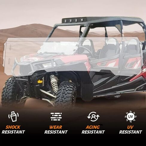 HECASA نصف الزجاج الأمامي متوافق مع 2014-2021 Polaris RZR XP 1000/ 4 1000/ S 1000/ TURBO/ 4 TURBO/ RZR 900/4 900 /S 900 /XC 900 الزجاج الأمامي شفاف in Saudi Arabia