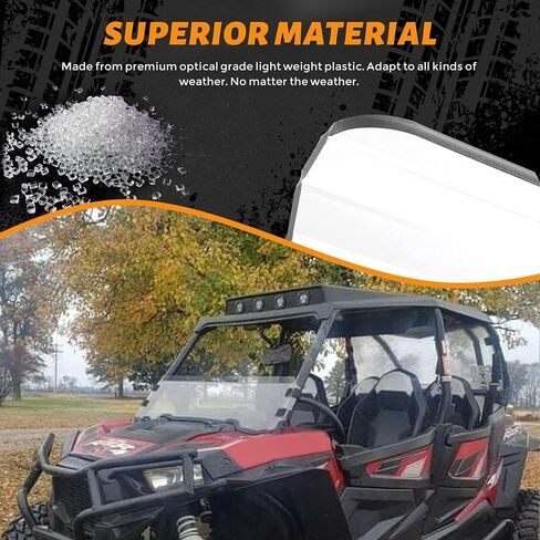 HECASA نصف الزجاج الأمامي متوافق مع 2014-2021 Polaris RZR XP 1000/ 4 1000/ S 1000/ TURBO/ 4 TURBO/ RZR 900/4 900 /S 900 /XC 900 الزجاج الأمامي شفاف in Saudi Arabia