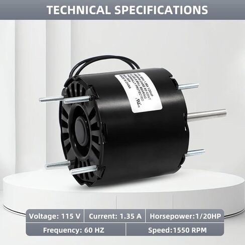 Fasco D1092، 7184-0156، 1468-3069 RV محرك منفاخ الهواء المكثف مع استبدال مكثف لمحرك مروحة التيار المتردد Coleman Mach RV، 1/3 HP، 115 فولت، 1675 دورة في الدقيقة تحل محل مروحة المحرك Broad-Ocean Y6L457D01L. in Kuwait