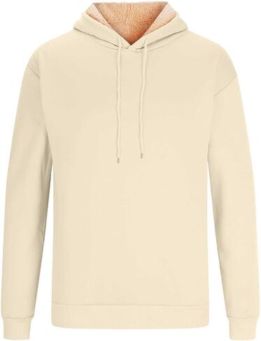 Mens Hoodies Fleece Sherpa Lined Winter Pullover Hoodie Warm Thick Oversized Casual Hooded Athletic Sweatshirt with Pocket in Saudi Arabia