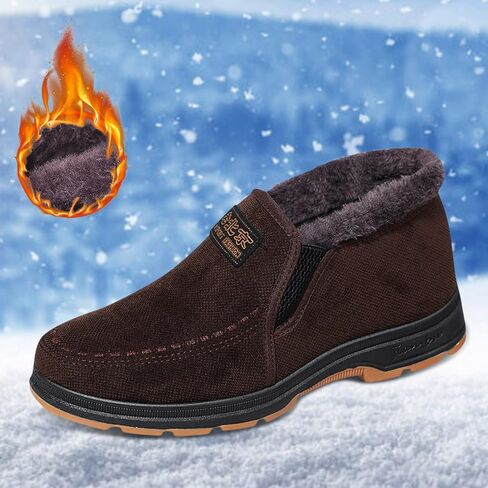 Women’s Winter Snow Boots Waterproof Warm Fleece Lined Ankle Booties Cold Weather Outdoor Slip On Loafers Comfortable Insulated Walking Shoes in Saudi Arabia