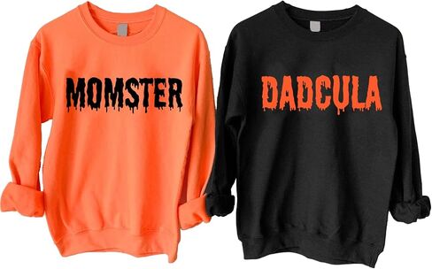 Momster and Dadcula Halloween Shirt, Couples Halloween T-Shirt, Momster Dadcula Sweatshirt, Fall Sweaters in Saudi Arabia