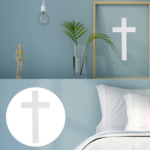 Amosfun Wooden Wall Cross - 8.26 Inch Hanging Cross for Home Easter Day Decor, Church Ornament, Easy to Install in Saudi Arabia