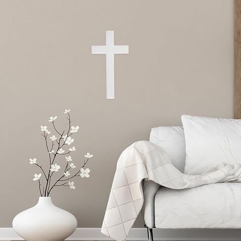 Amosfun Wooden Wall Cross - 8.26 Inch Hanging Cross for Home Easter Day Decor, Church Ornament, Easy to Install in Saudi Arabia