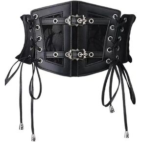 Women's Elastic Corset Belt Sides Lace-up Underbust Wide Costume Belts for Women in Saudi Arabia