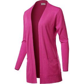 Women's Long Sleeve Soft Popcorn Knit Sweater Open Front Cardigan Outwear with Pockets in Kuwait