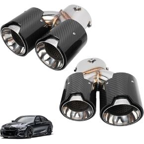 أطراف عادم رباعية جديدة من الفولاذ المقاوم للصدأ لألياف الكربون 2019-25 bmw g20 m340i 330i in Kuwait