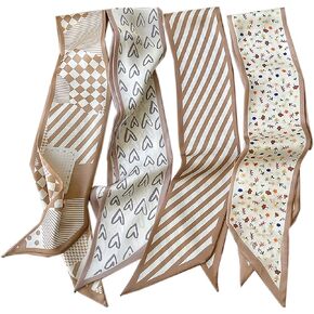 WENLOOY 4 Pack Purse Scarf Bags for Women Handbag Scarfs Band Lightweight Skinny Hair Neck Accessories Fashion Gifts in Kuwait