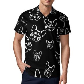 French Bulldog Polo Shirts for Men Short Sleeve Sports Quick Dry Golf Tennis Shirt in Saudi Arabia