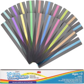 SB Education Luigi's 10 X Reading Radiins - Aldlays الملون لعسر القراءة - عُسر القراءة AIDS للقراءة - عسر القراءة التراكبات للصفحة - عسر القراءة أجهزة القراءة - تتبع القراءة الخاصة بك in Kuwait