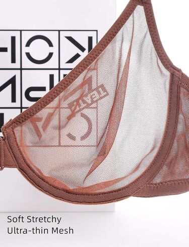 Racerback Bras for Women Mesh Front Closure Plunge See Through Unlined Sheer Underwire Bra in Saudi Arabia