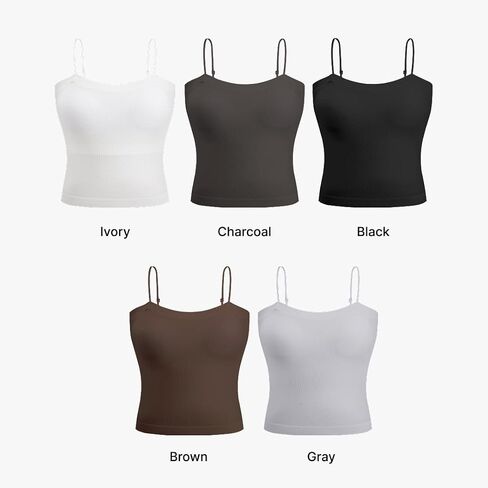 Modal Crop Bra Top for Women – Seamless Padded Camisole Tank, Adjustable Straps, Soft Modal Blend Innerwear in Saudi Arabia