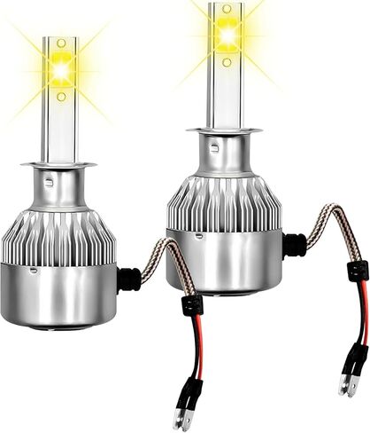 2 قطعة 9005/HB3 مصباح LED للسيارة، 3800LM 6000K مقاوم للماء للسيارة C6 ضوء الضباب عالي ومنخفض الشعاع، استبدال لمبة التوصيل والتشغيل العالمية، ملحقات السيارة (أبيض) in Kuwait
