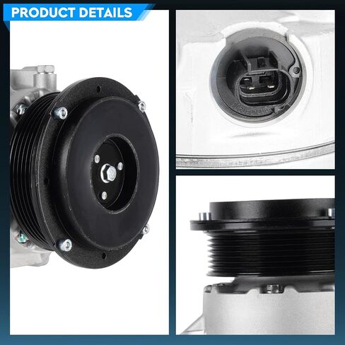 TadaMark Air Conditioner AC Compressor with Clutch Fit for Toyota Camry 2007-2008 2.4L, Camry 2009 (built in USA, from 03/2009, built in Japan, from 03/2009)，RAV4 2.4 2006-2008, Hiace 2006-2018 2.7L in Saudi Arabia